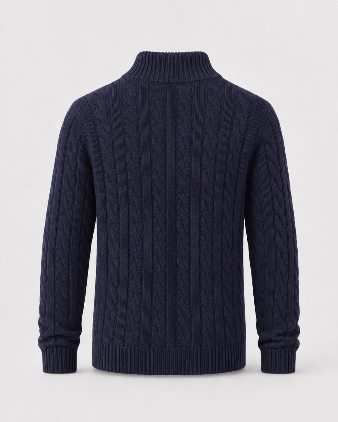 Konrad | Cable Knit Quarter-Zip Mock Neck Sweater