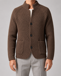 Ewan | Chunky Knit Cardigan with Stand Collar