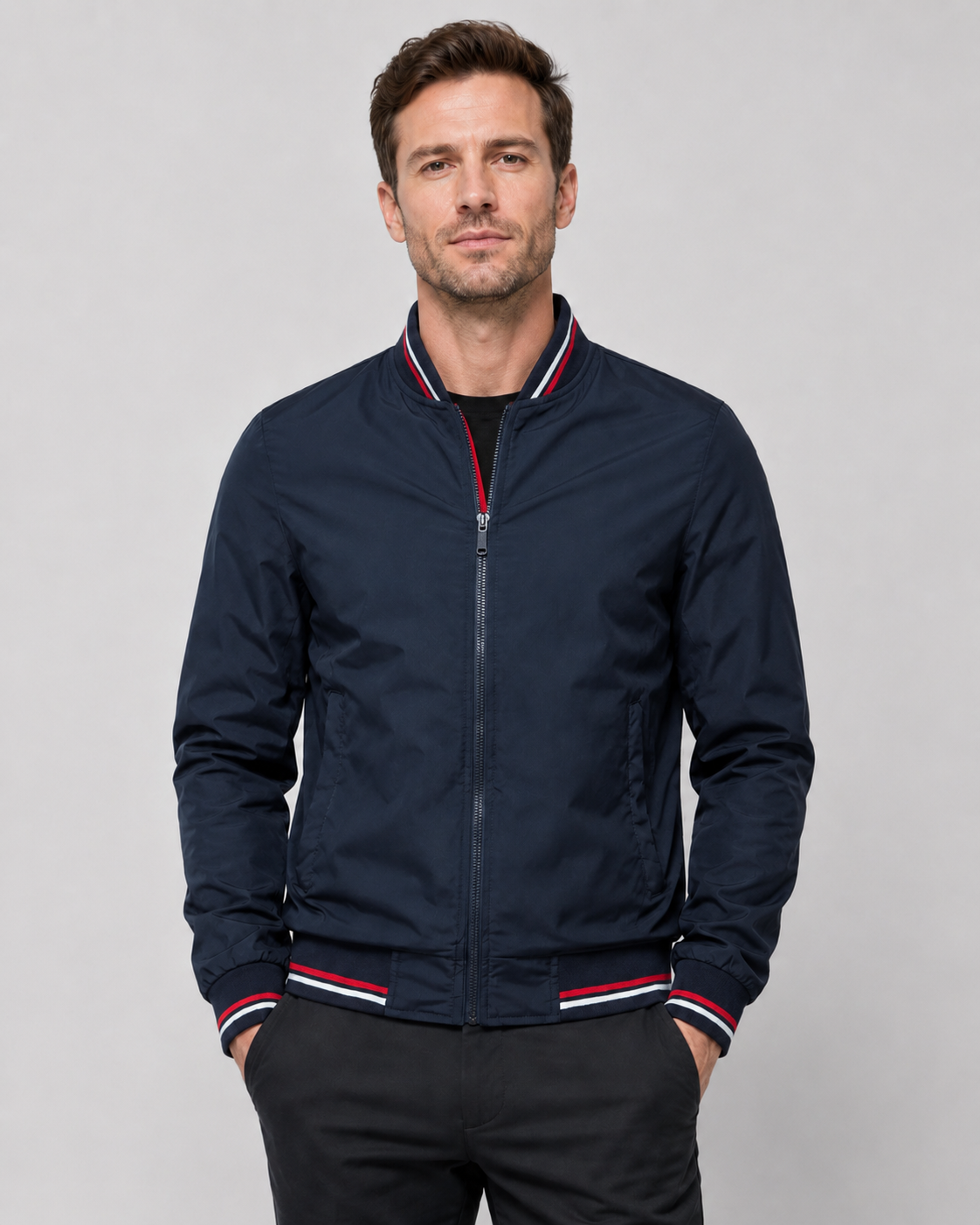 Frasier | Classic Bomber Jacket with Ribbed Trim