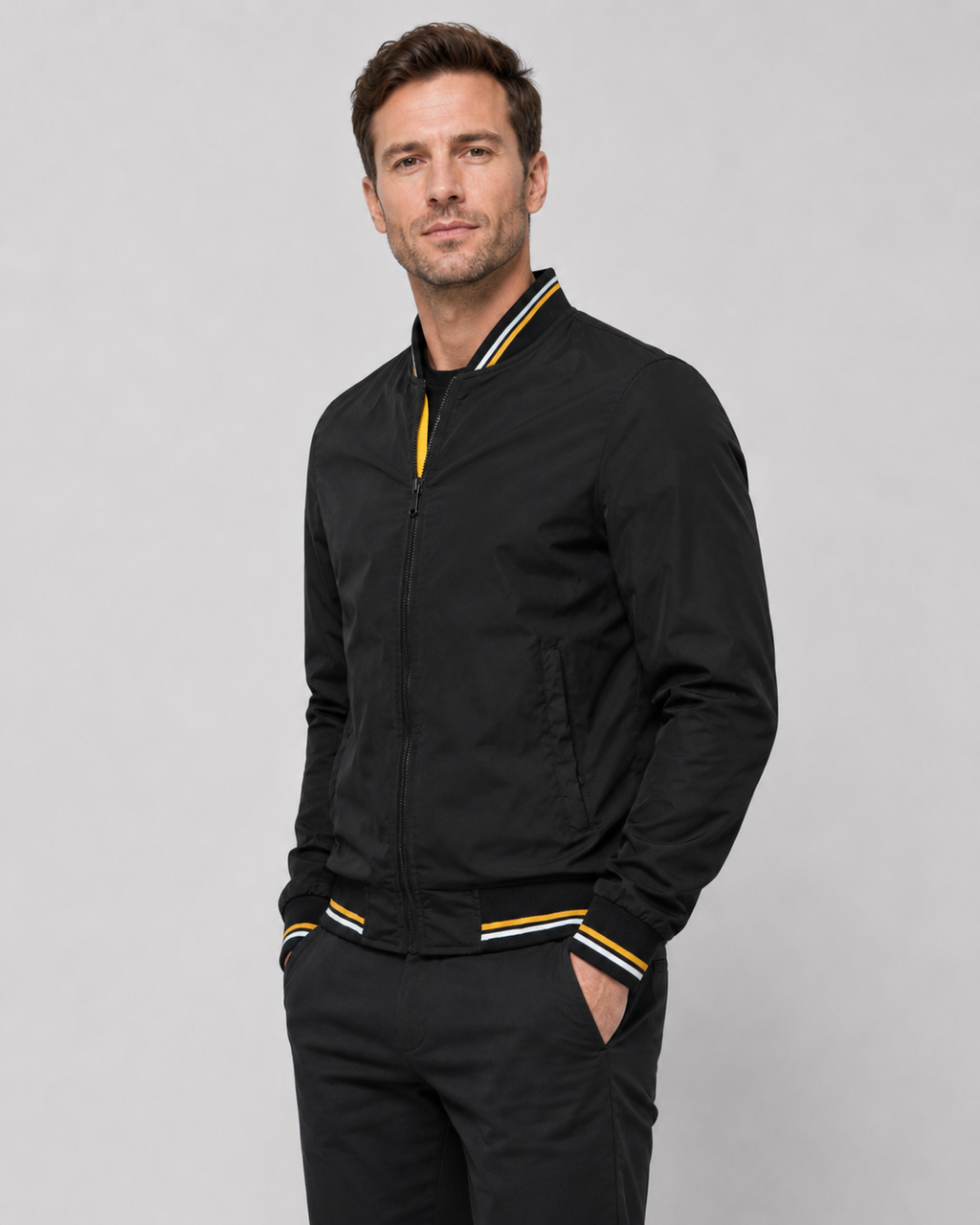 Frasier | Classic Bomber Jacket with Ribbed Trim