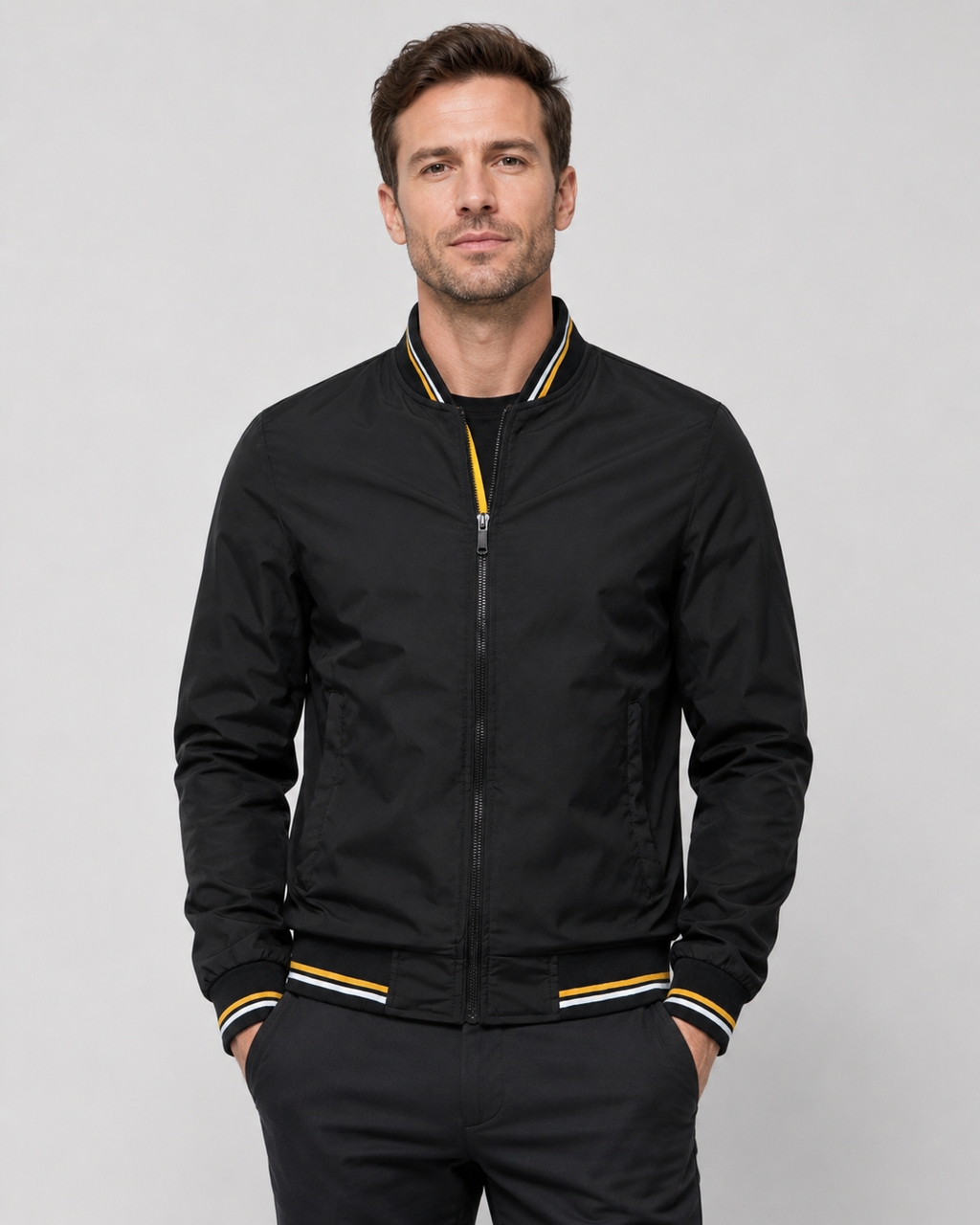 Frasier | Classic Bomber Jacket with Ribbed Trim