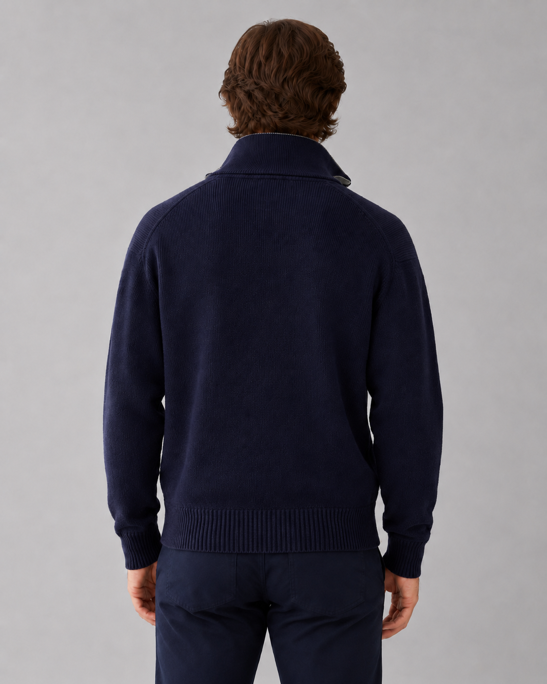 Ulf | Full Zip Knit Cardigan with Stand Collar