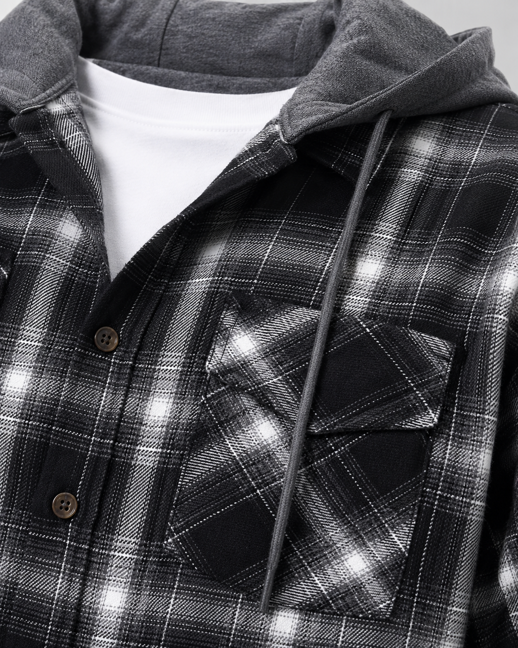 Yorick | Hooded Check Overshirt