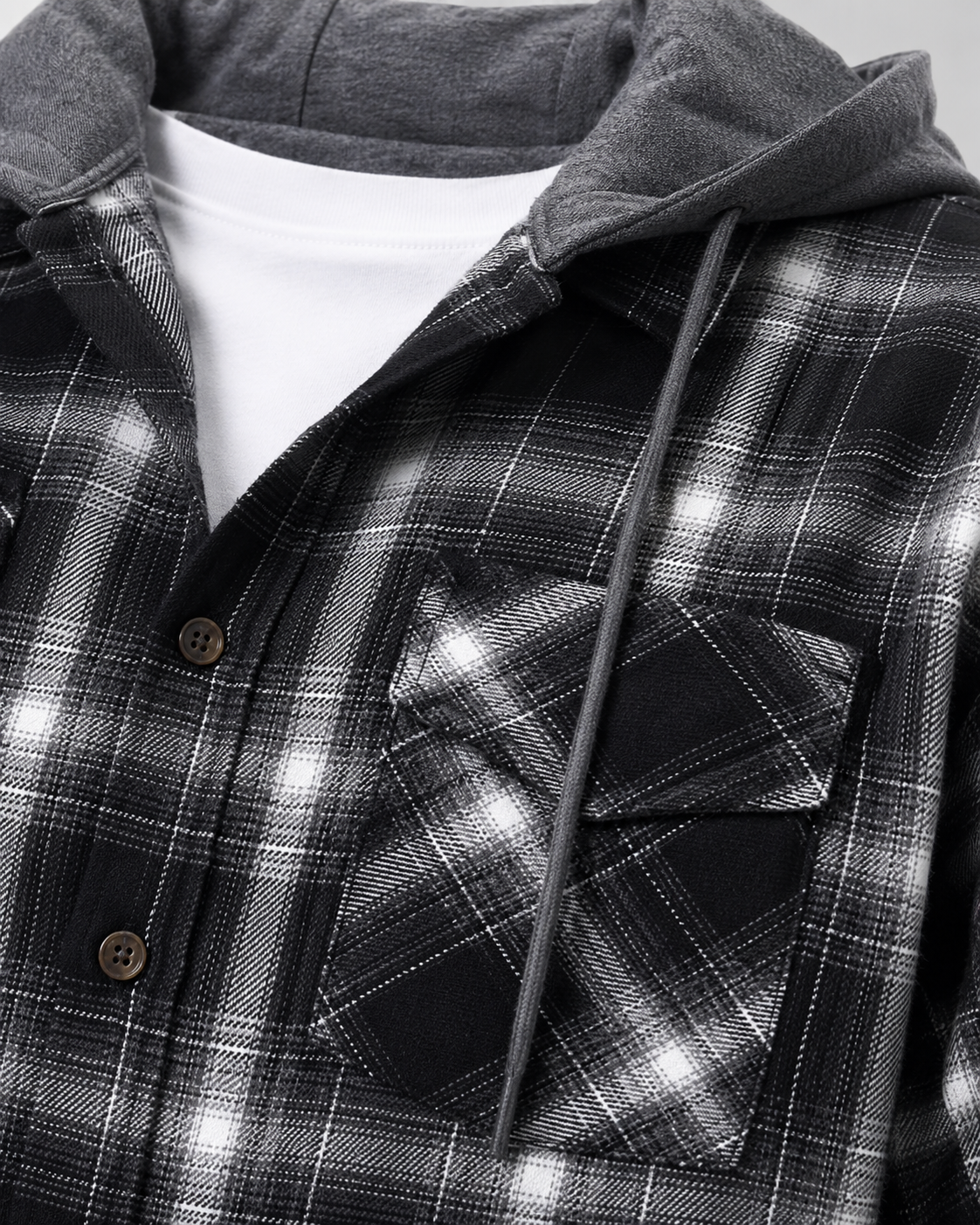 Yorick | Hooded Check Overshirt