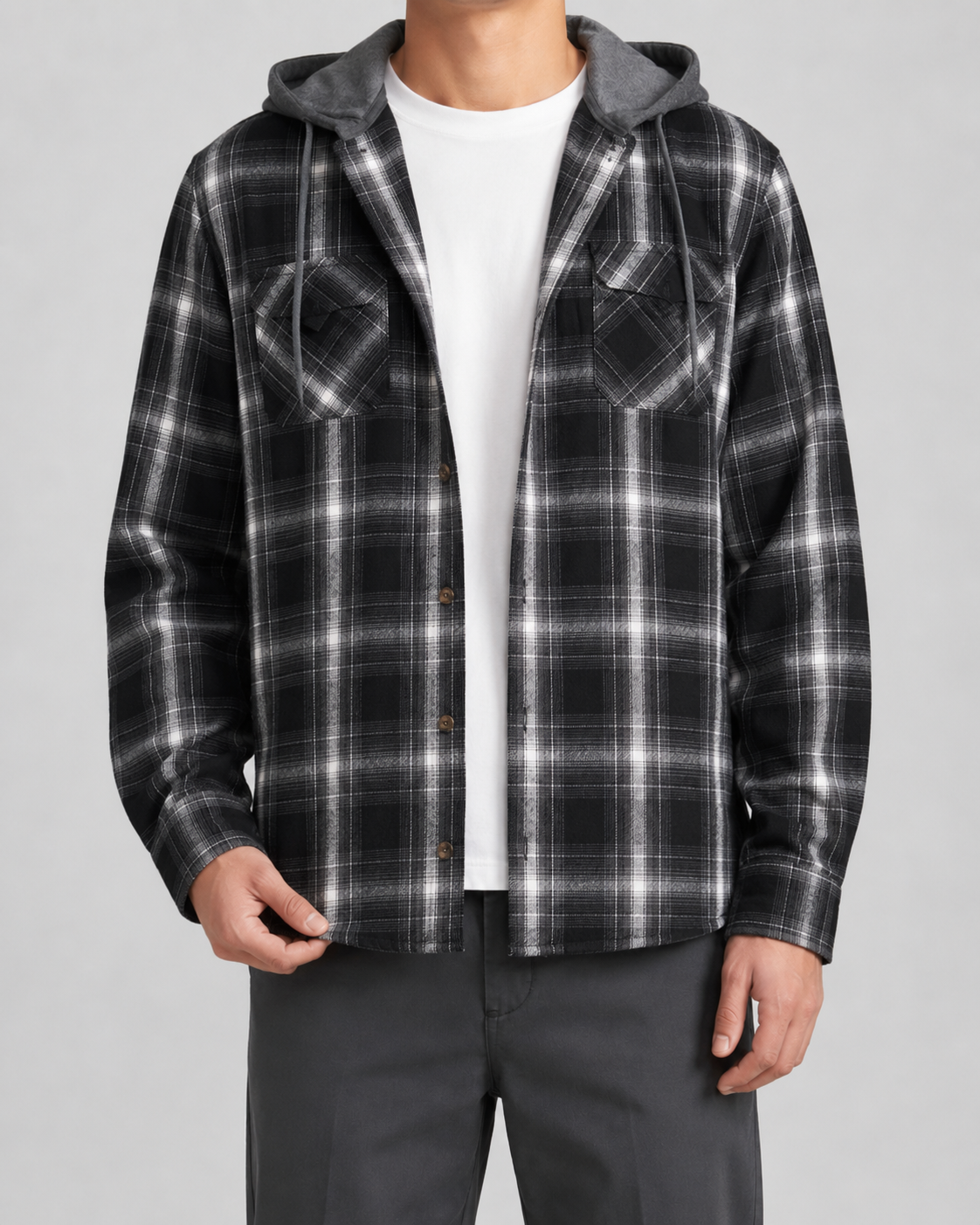 Yorick | Hooded Check Overshirt