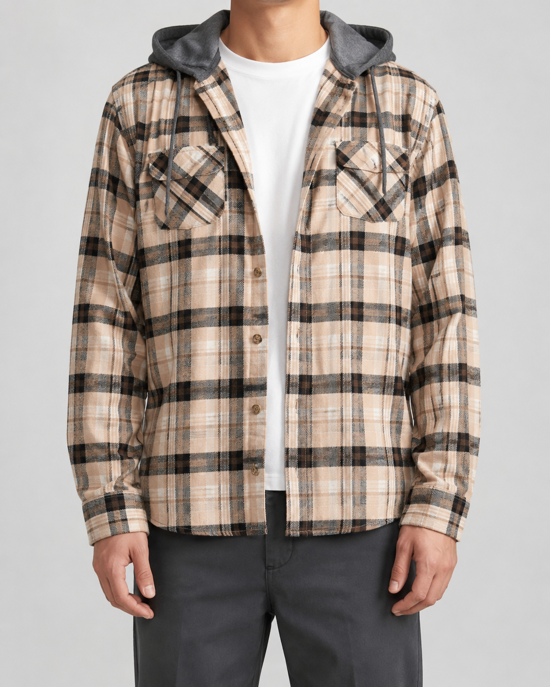Yorick | Hooded Check Overshirt
