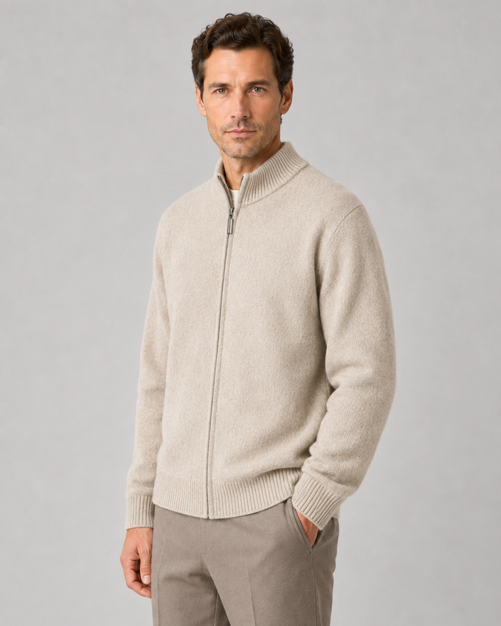 Rainer | Merino Wool Zip-Up Cardigan