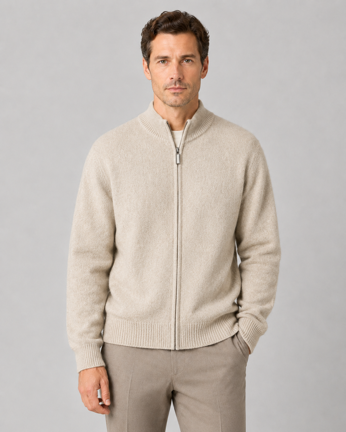 Rainer | Merino Wool Zip-Up Cardigan