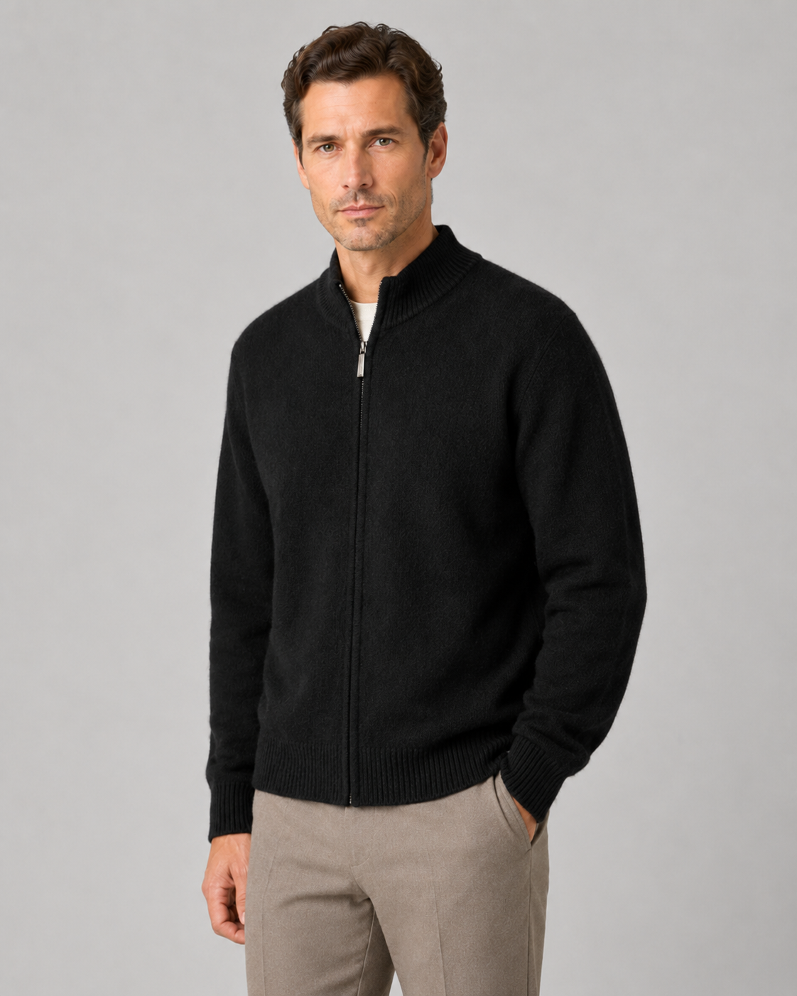 Rainer | Merino Wool Zip-Up Cardigan