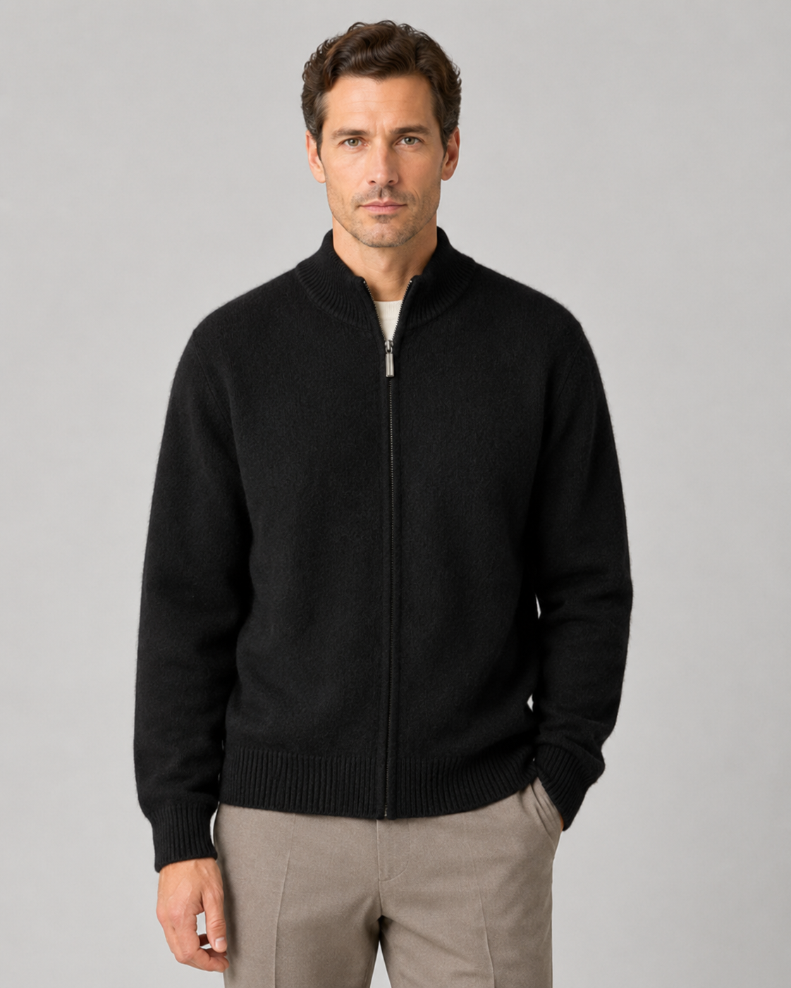 Rainer | Merino Wool Zip-Up Cardigan