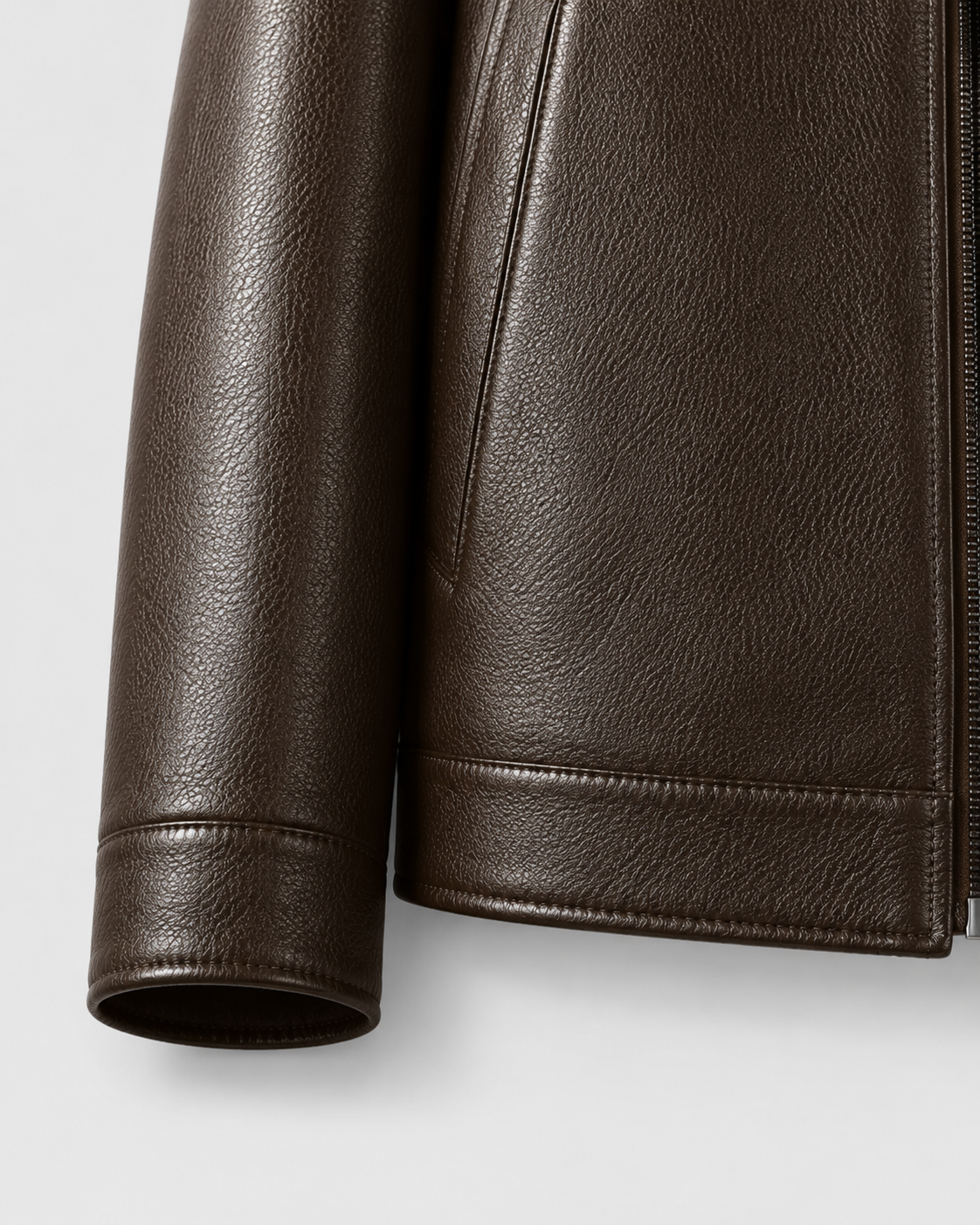 Norwood | PU Leather Stand Collar Zip Jacket