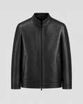 Norwood | PU Leather Stand Collar Zip Jacket