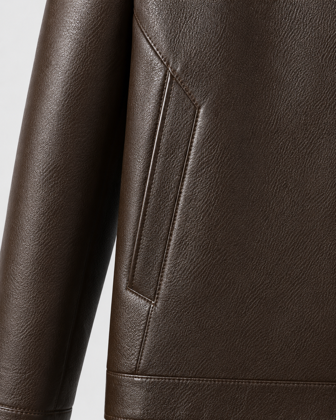 Norwood | PU Leather Stand Collar Zip Jacket