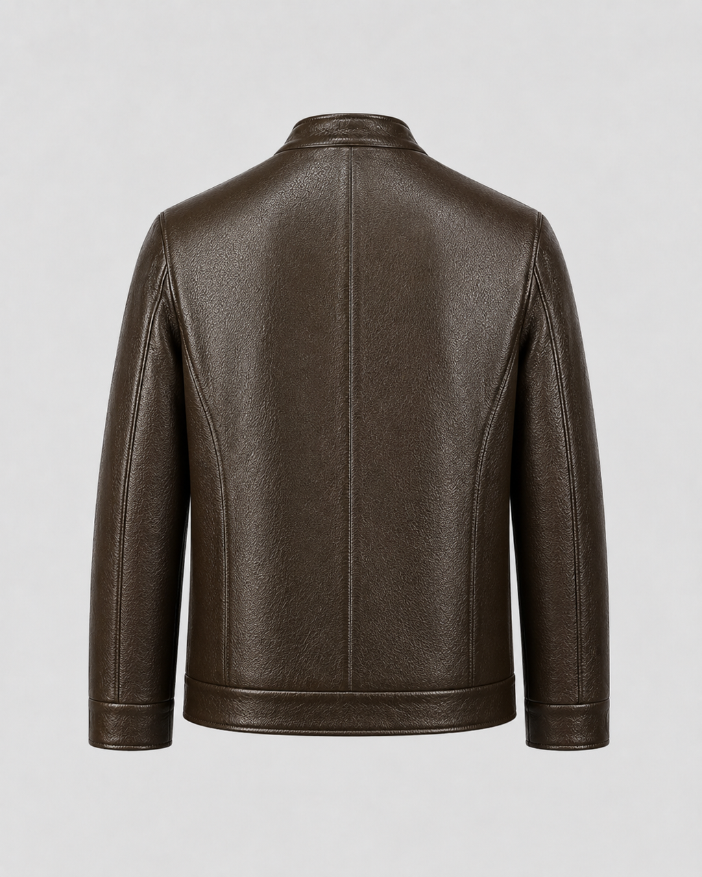 Norwood | PU Leather Stand Collar Zip Jacket