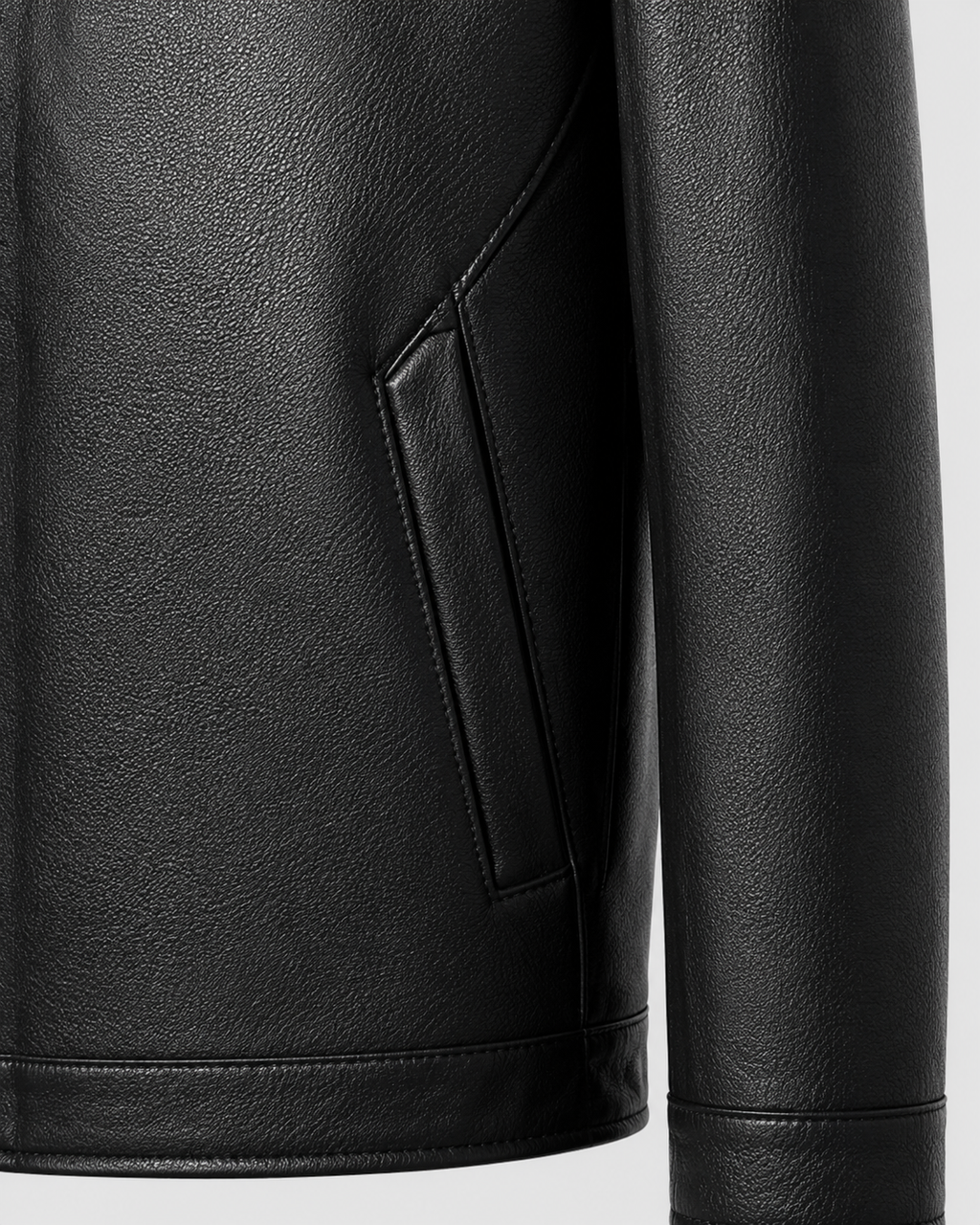 Oswin | PU Leather Zip Jacket with Classic Collar