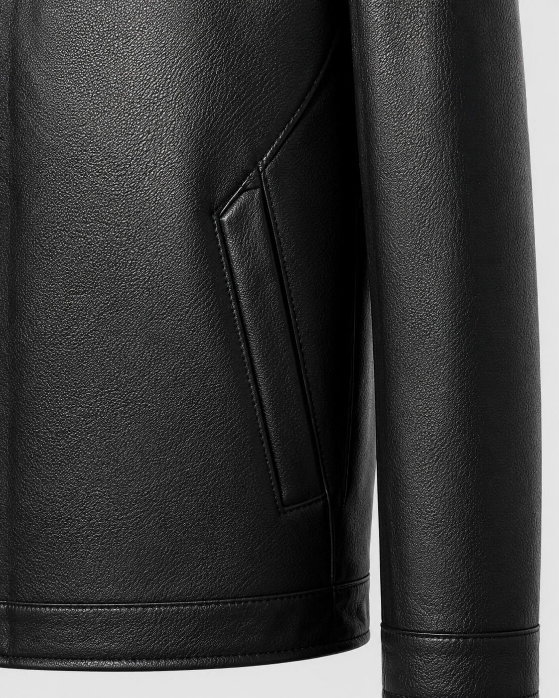 Oswin | PU Leather Zip Jacket with Classic Collar