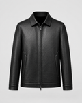 Oswin | PU Leather Zip Jacket with Classic Collar
