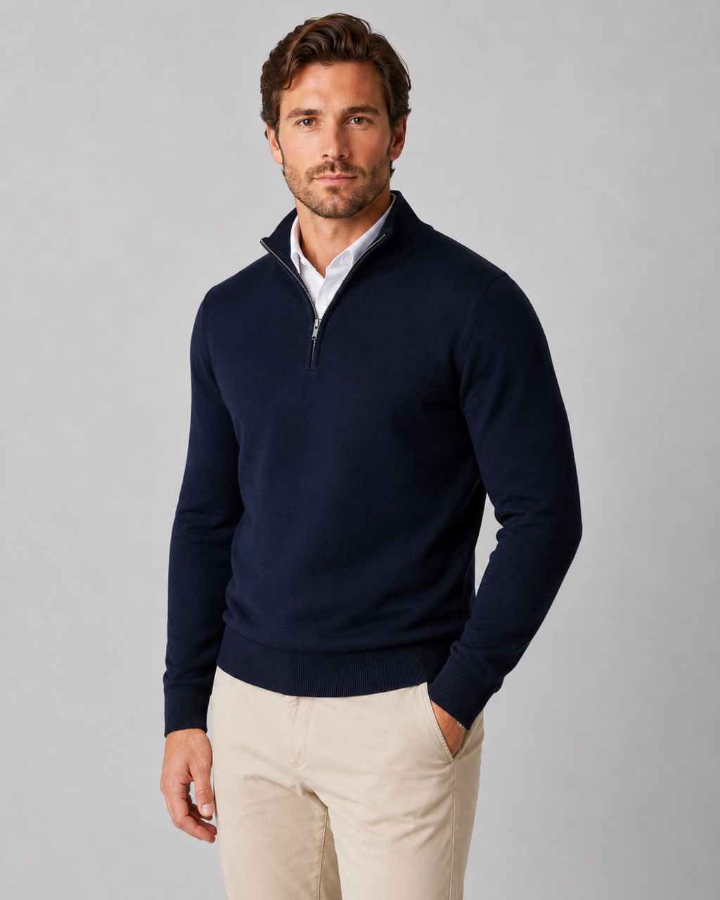 Zaid | Quarter Zip Knit Pullover