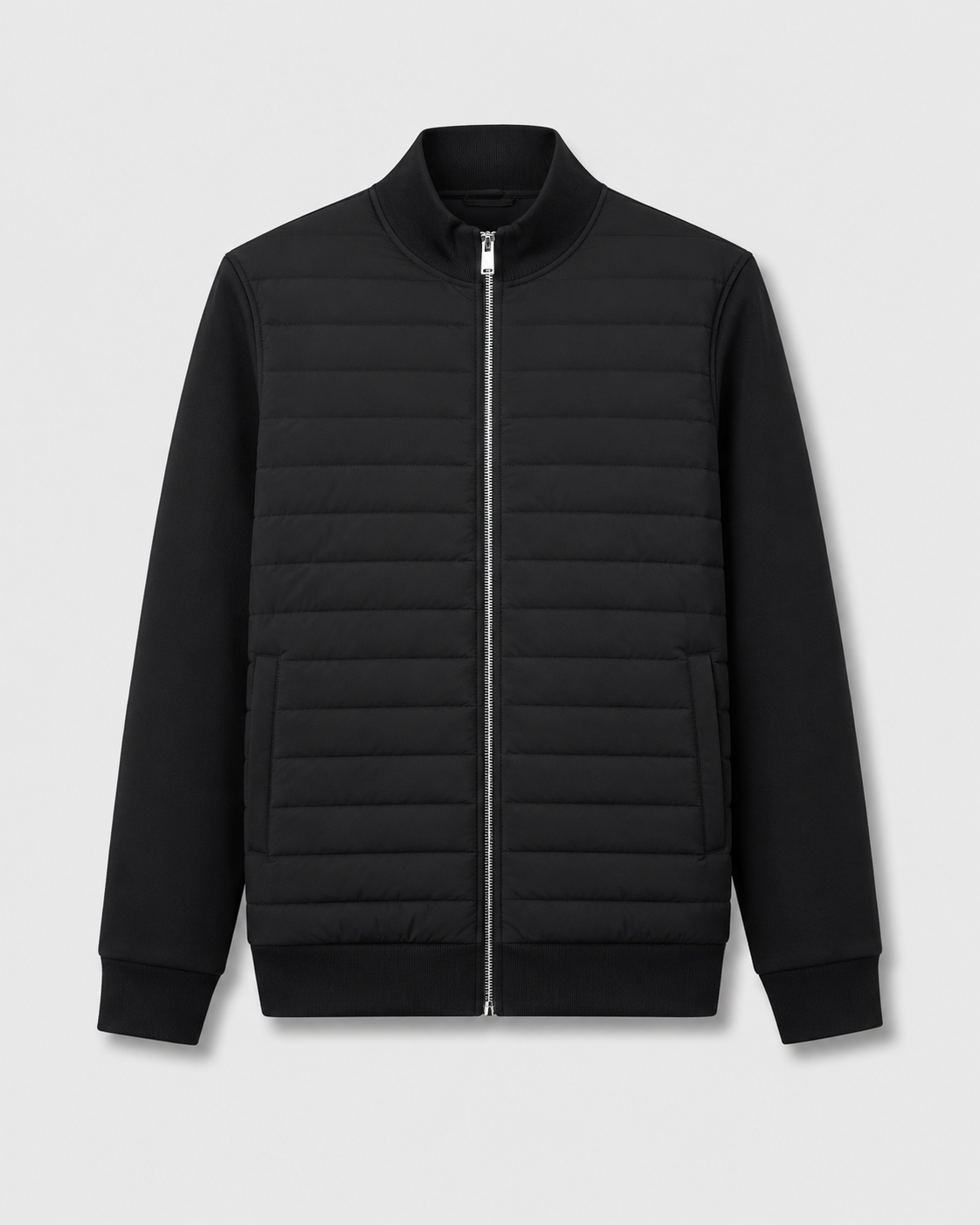 Tiernan | Quilted Hybrid Jacket with Knit Sleeves