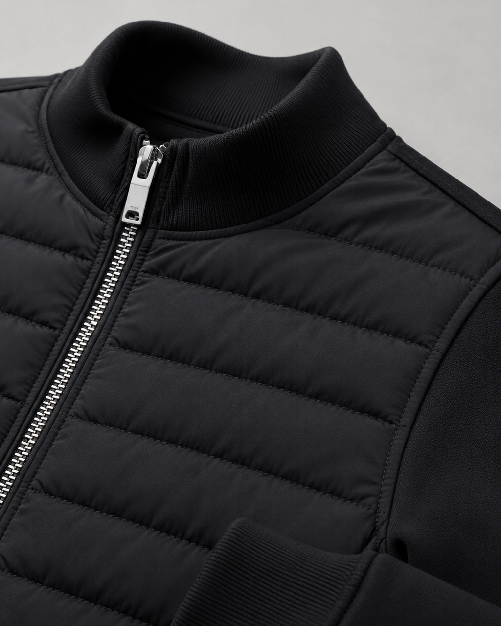 Tiernan | Quilted Hybrid Jacket with Knit Sleeves