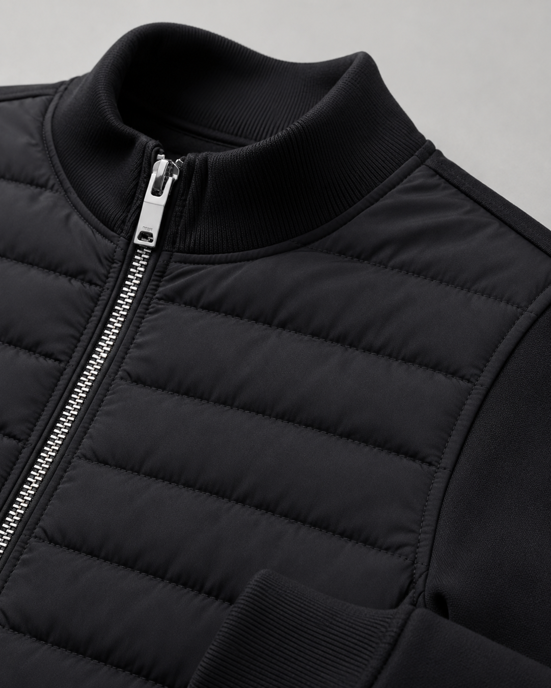Tiernan | Quilted Hybrid Jacket with Knit Sleeves
