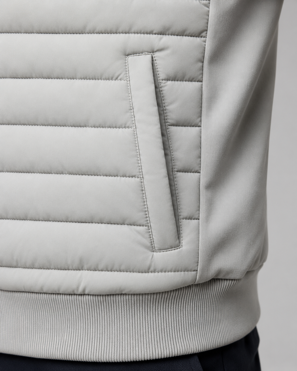 Tiernan | Quilted Hybrid Jacket with Knit Sleeves