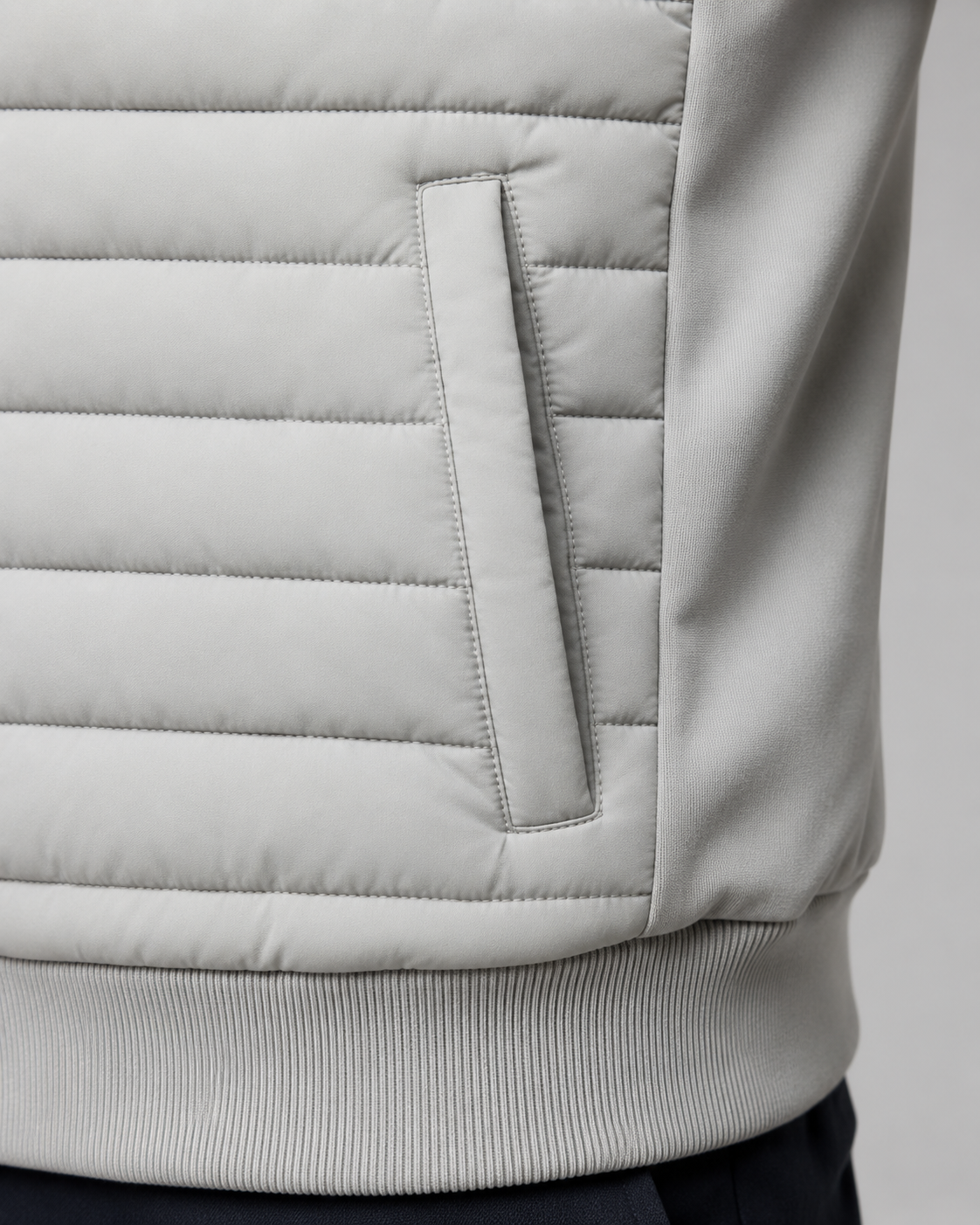Tiernan | Quilted Hybrid Jacket with Knit Sleeves