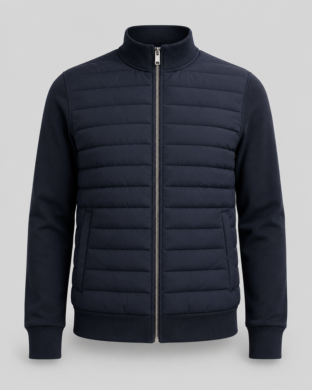 Tiernan | Quilted Hybrid Jacket with Knit Sleeves