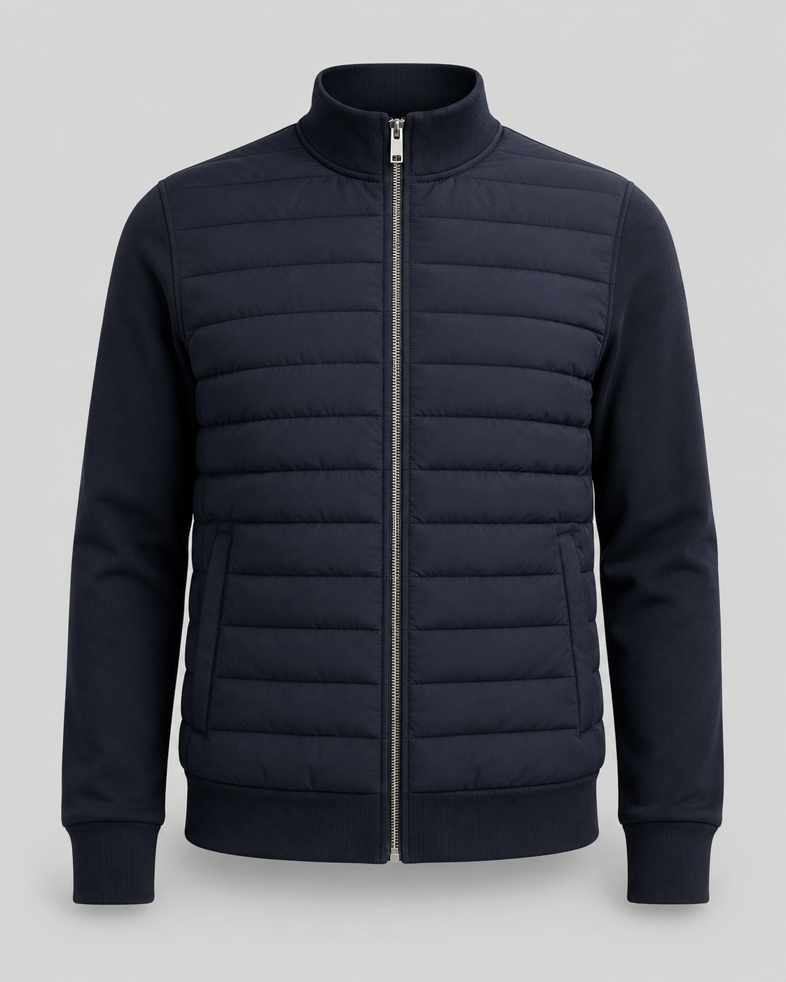 Tiernan | Quilted Hybrid Jacket with Knit Sleeves