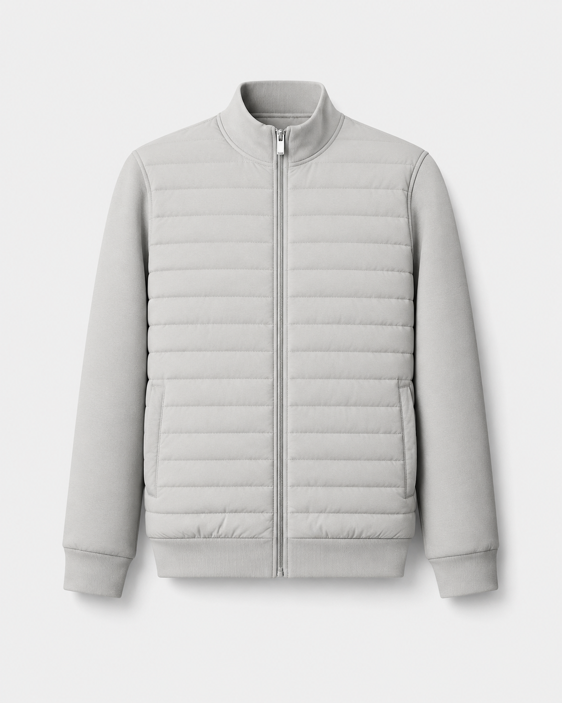 Tiernan | Quilted Hybrid Jacket with Knit Sleeves