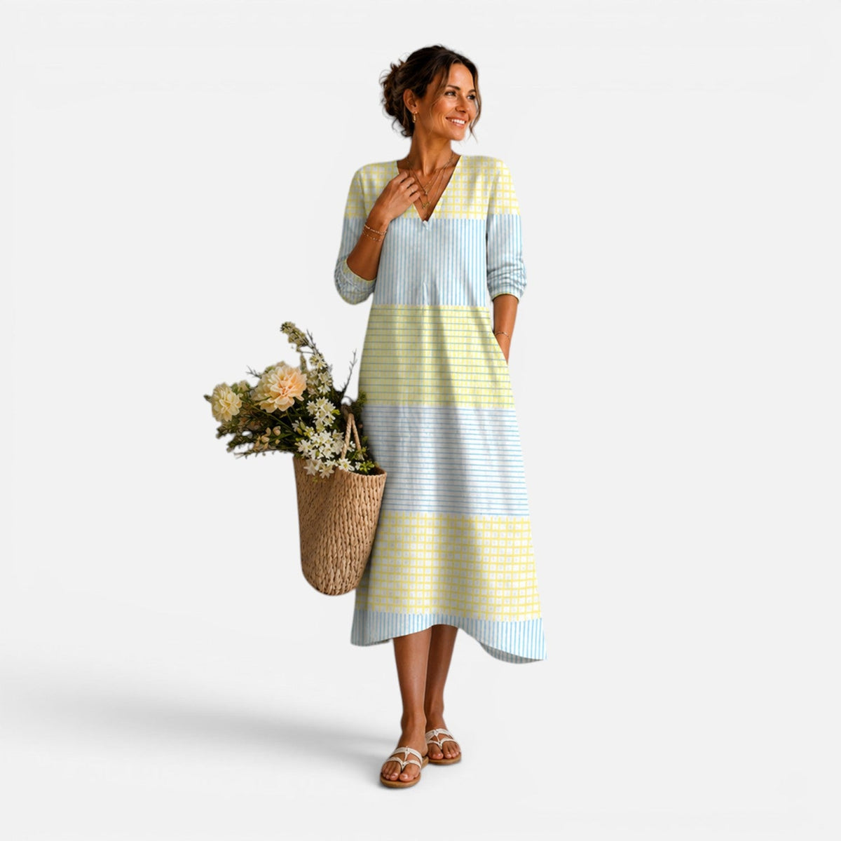 Piper | Striped Relaxed Midi Dress