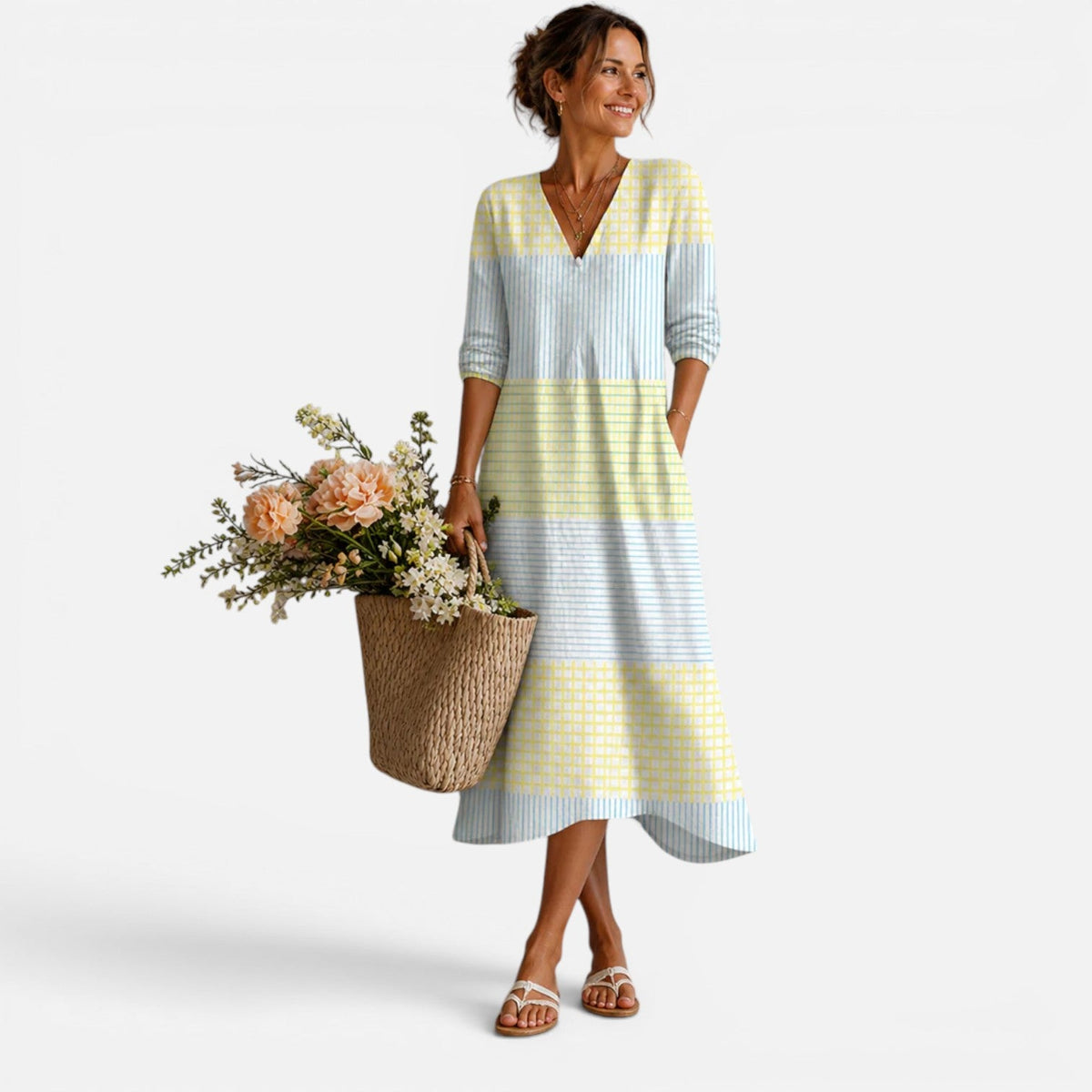 Piper | Striped Relaxed Midi Dress