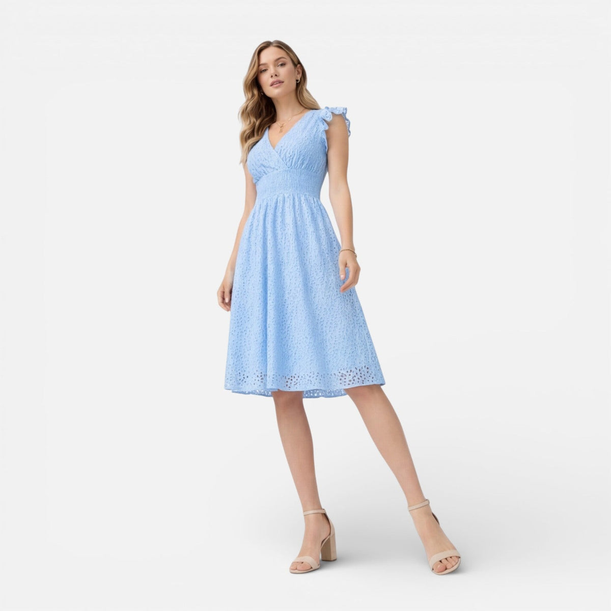 Chloe | Cotton Lace Midi Dress