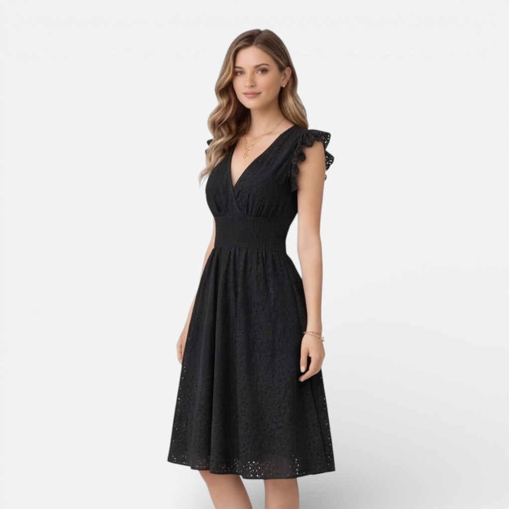 Chloe | Cotton Lace Midi Dress