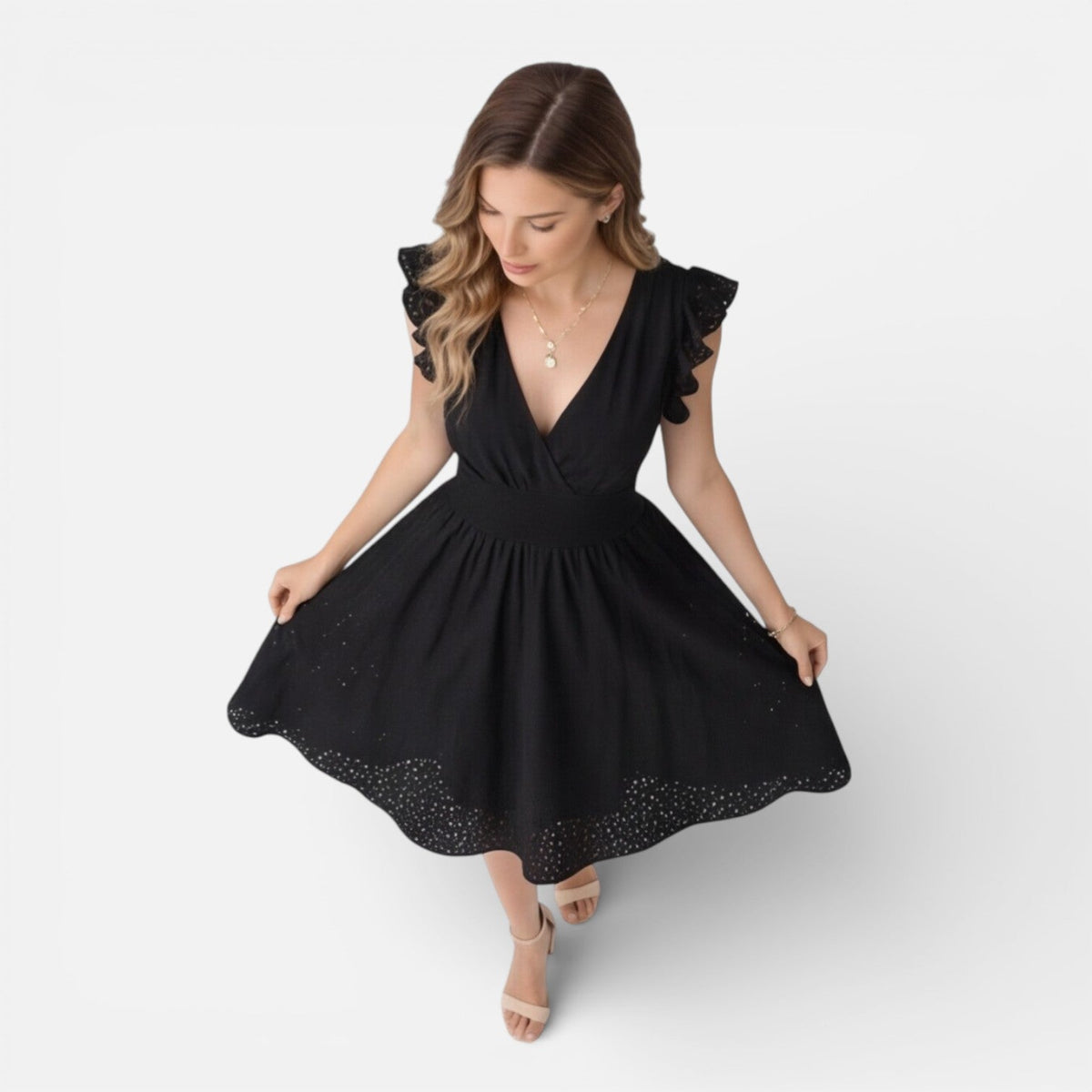 Chloe | Cotton Lace Midi Dress