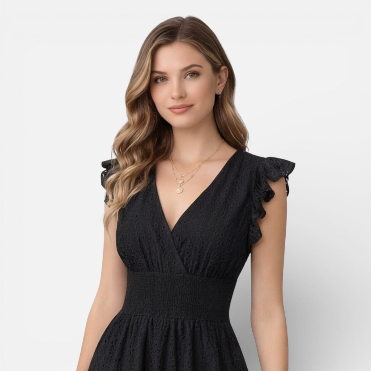 Chloe | Cotton Lace Midi Dress