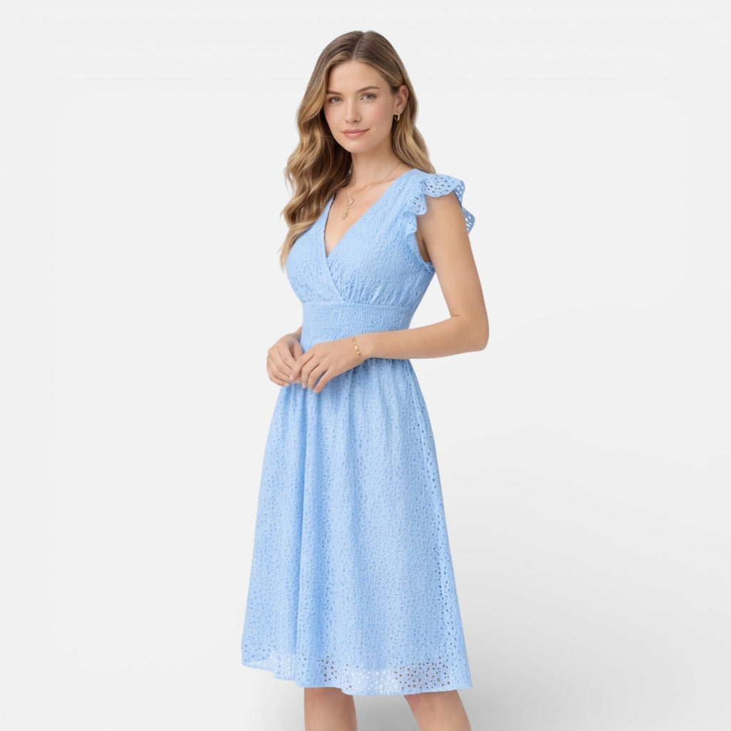 Chloe | Cotton Lace Midi Dress