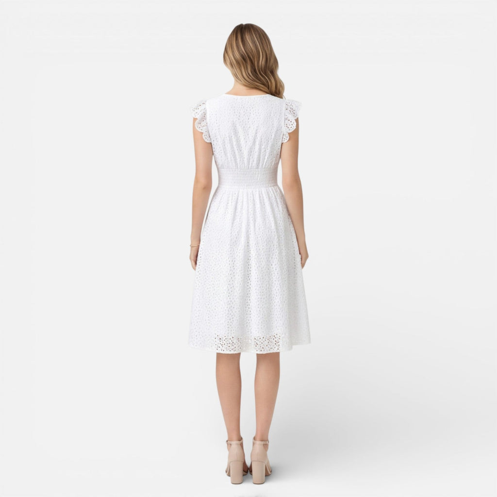 Chloe | Cotton Lace Midi Dress