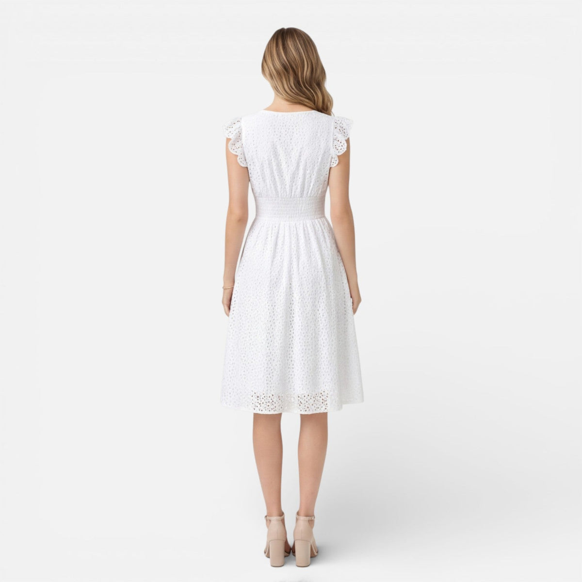 Chloe | Cotton Lace Midi Dress