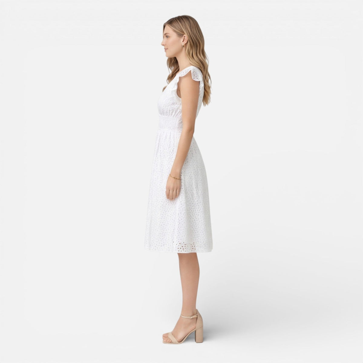 Chloe | Cotton Lace Midi Dress