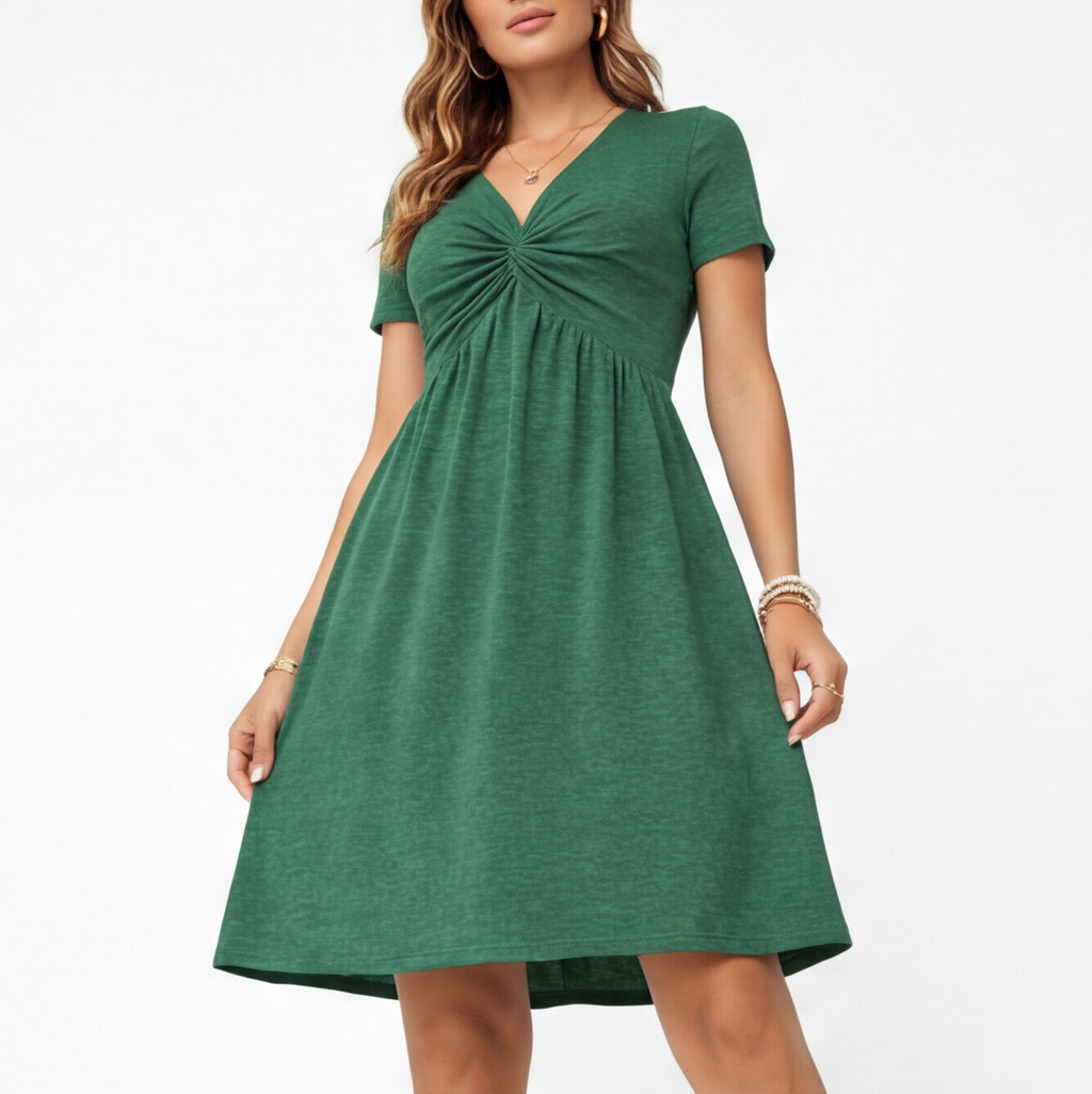 Wren | Cotton V-Neck A-Line Dress