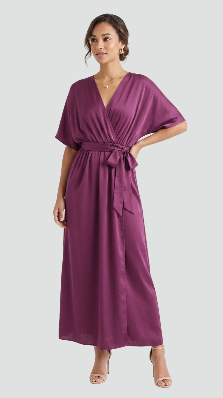 Naomi | Wrap Midi Dress with Tie Waist