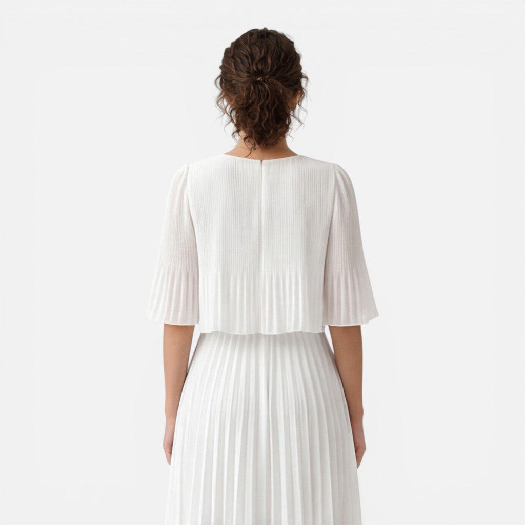 Yolanda | Chiffon Pleated Wedding Guest Maxi Dress