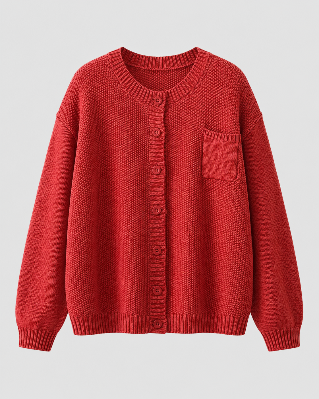Yolette | Button-Up Knit Cardigan with Pocket
