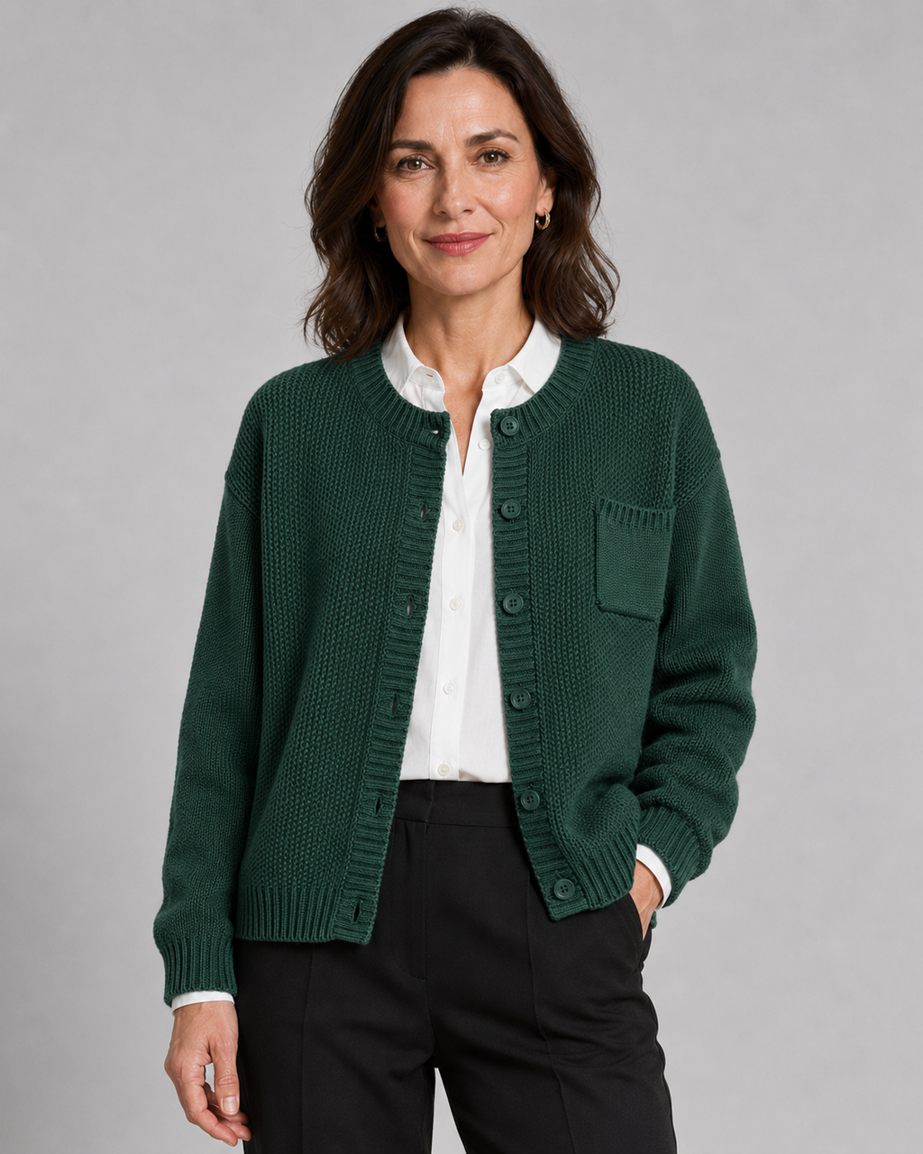 Yolette | Button-Up Knit Cardigan with Pocket