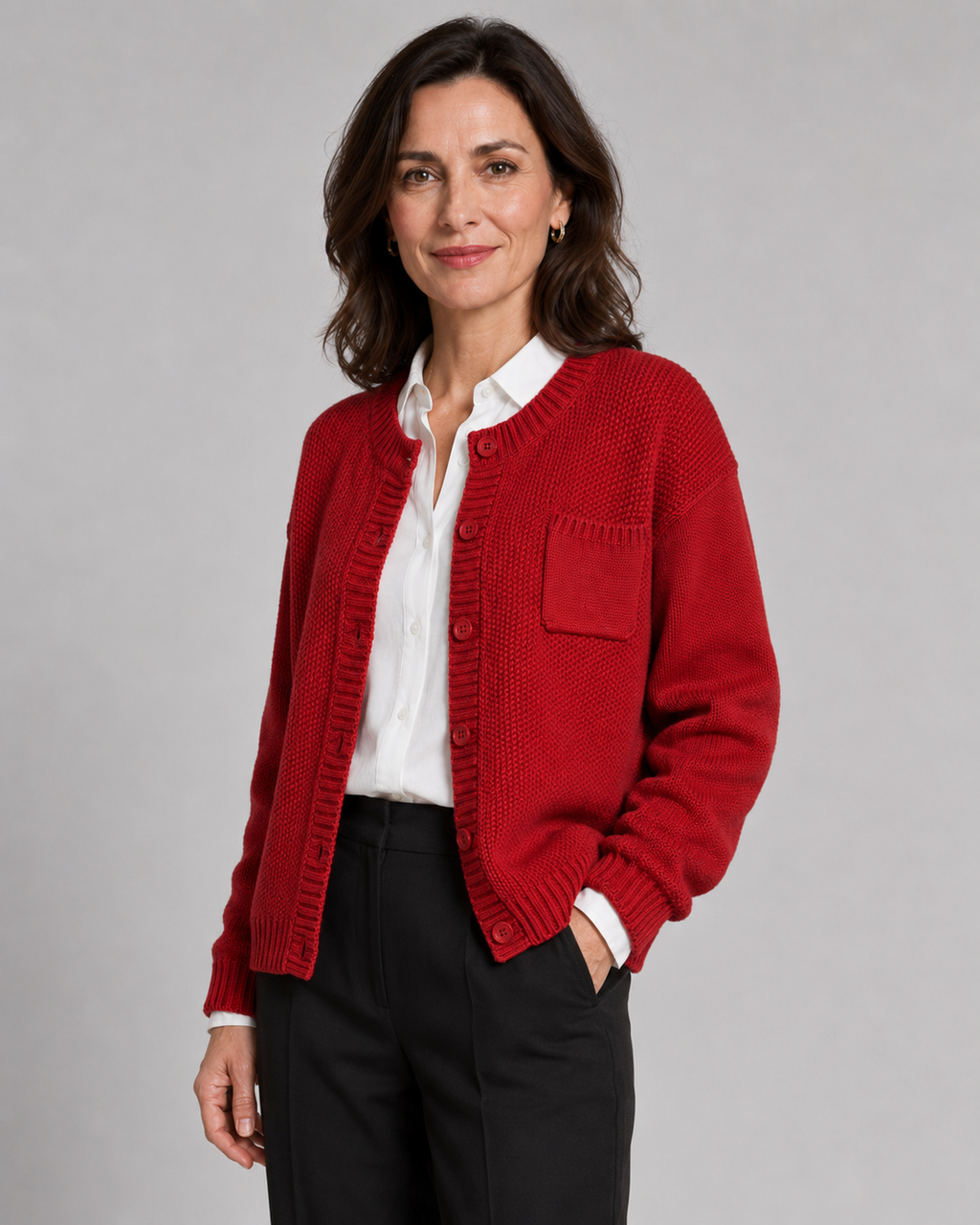 Yolette | Button-Up Knit Cardigan with Pocket