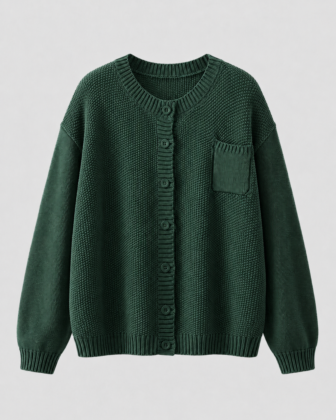Yolette | Button-Up Knit Cardigan with Pocket