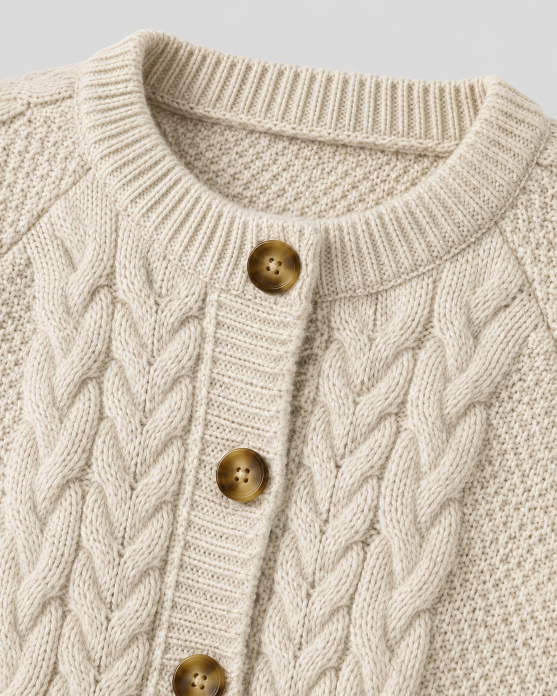Dorothea | Cable Knit Button Front Cardigan