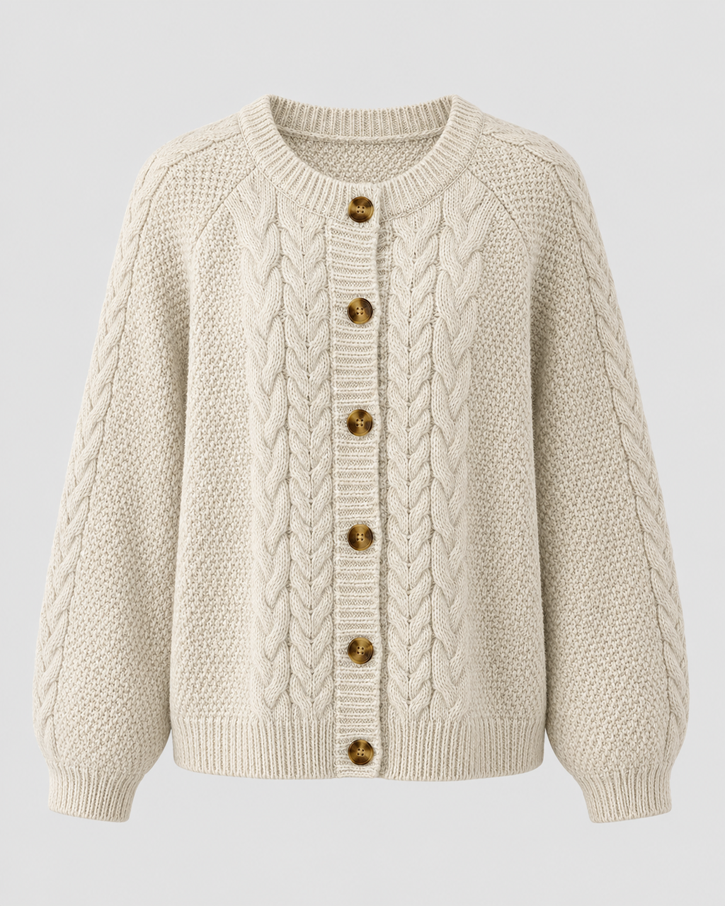 Dorothea | Cable Knit Button Front Cardigan