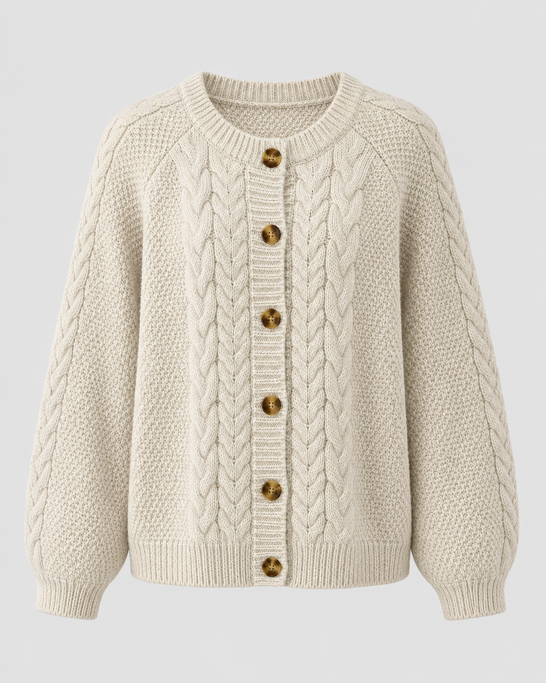 Dorothea | Cable Knit Button Front Cardigan